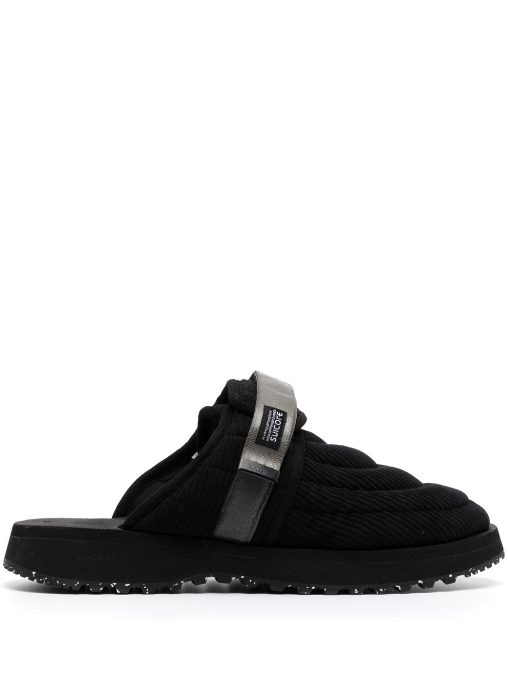 Suicoke Zavo touch-strap corduroy slippers - Black von Suicoke