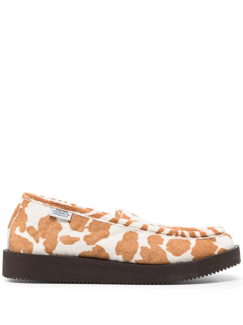 Suicoke animal-print panelled loafers - Brown von Suicoke