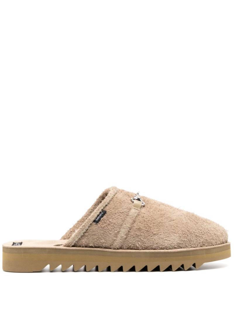 Suicoke chain-detail suede slippers - Neutrals von Suicoke