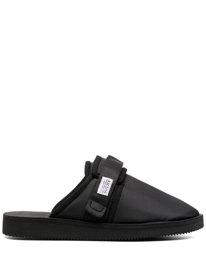 Suicoke logo patch slippers - Black von Suicoke