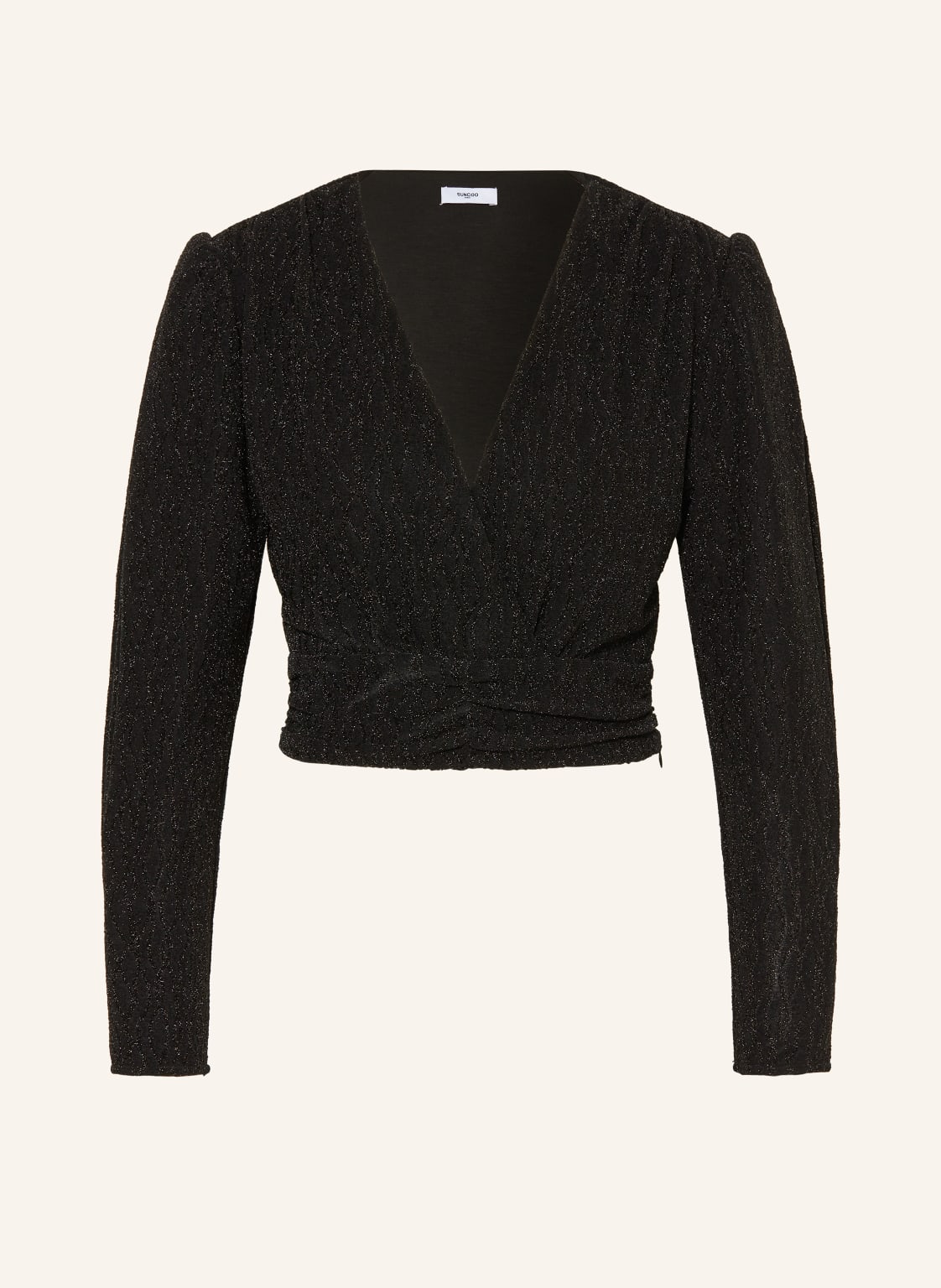 Suncoo Cropped-Blusenshirt Lola Mit Glitzergarn schwarz Suncoo Cropped-Blusenshirt Lola Mit Glitzergarn schwarz von Suncoo