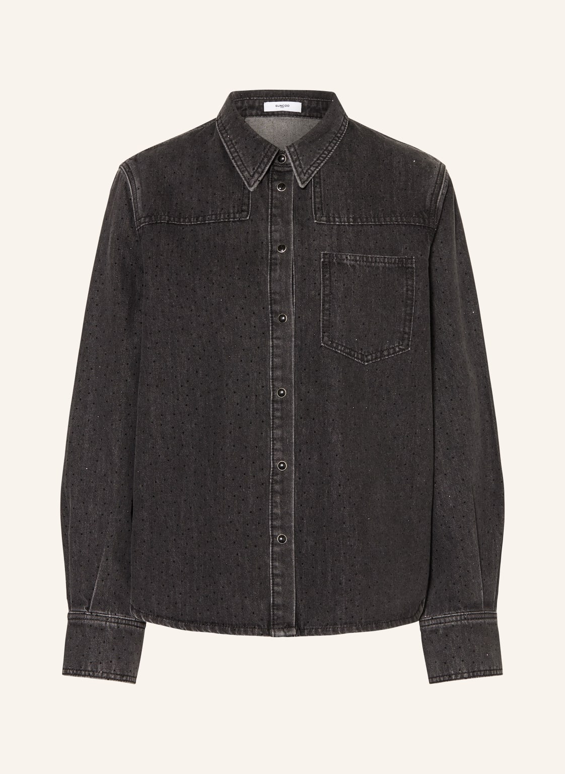 Suncoo Jeans-Overshirt Lamber Mit Schmucksteinen schwarz von Suncoo