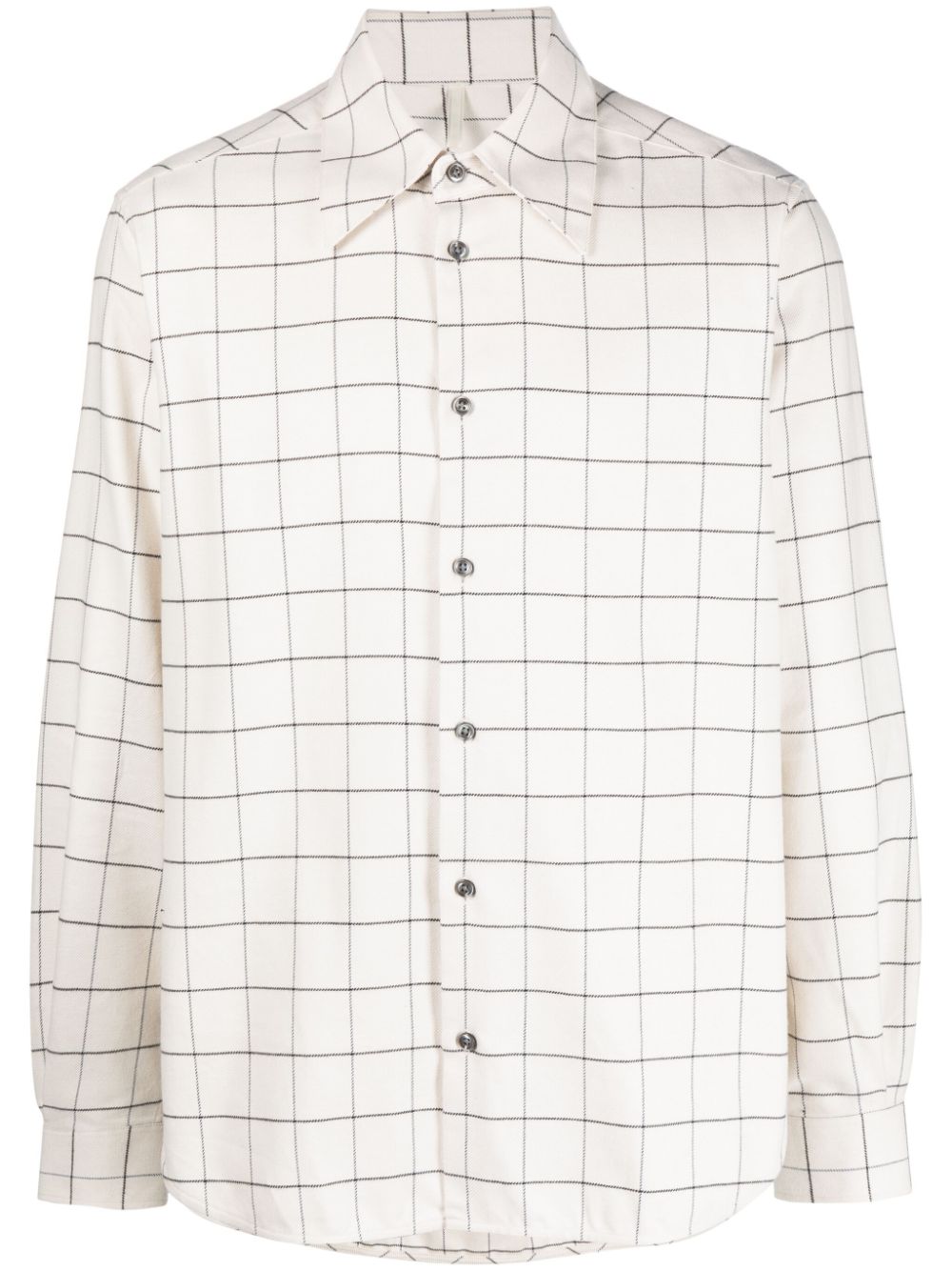 Sunflower grid-pattern pointed-collar shirt - Neutrals von Sunflower