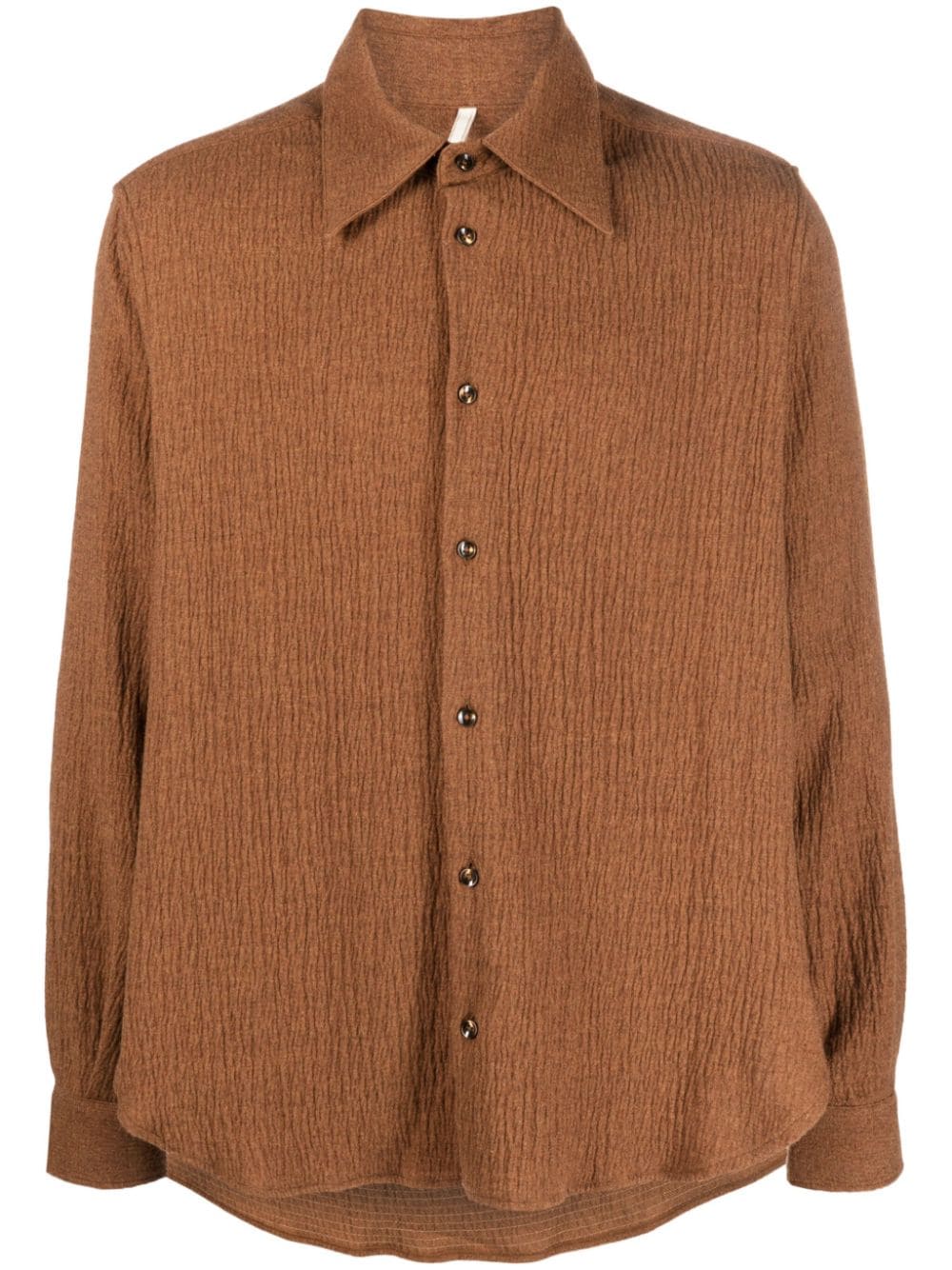 Sunflower seersucker-texture button-up shirt - Brown von Sunflower