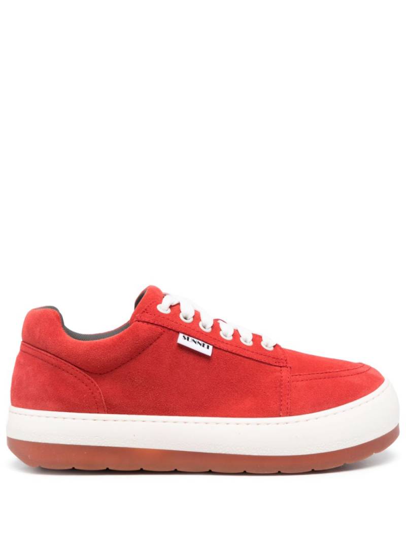 Sunnei Dreamy lace-up suede sneakers - Red von Sunnei