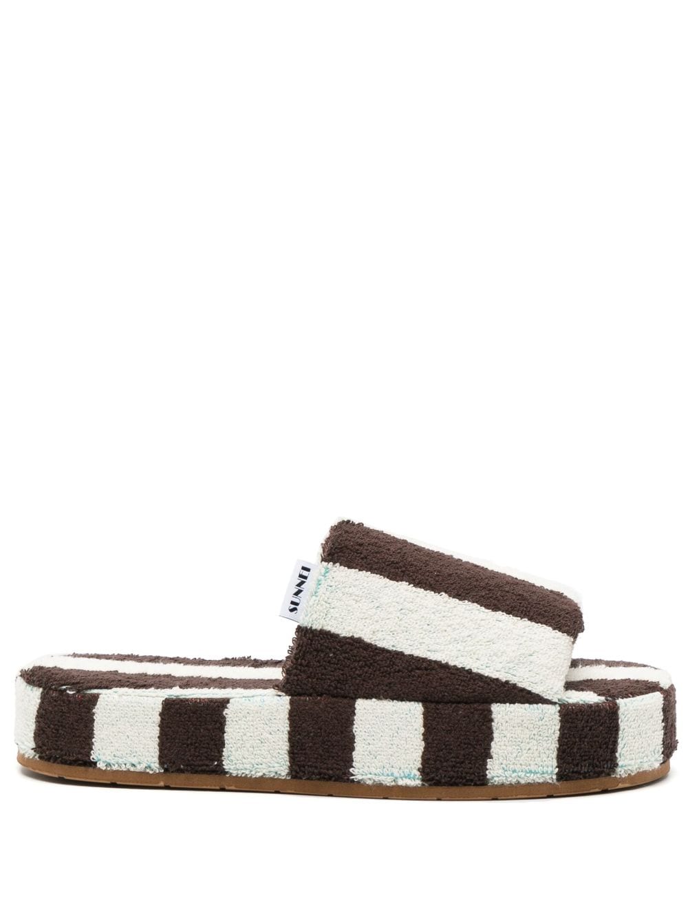 Sunnei Dreamy stripe-detail slides - Brown von Sunnei