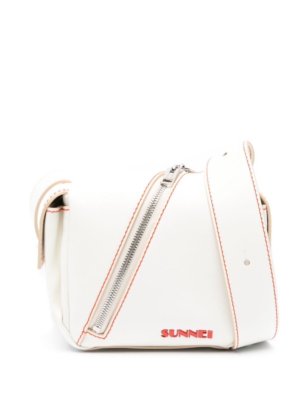 Sunnei Lacubetto logo-plaque shoulder bag - White von Sunnei