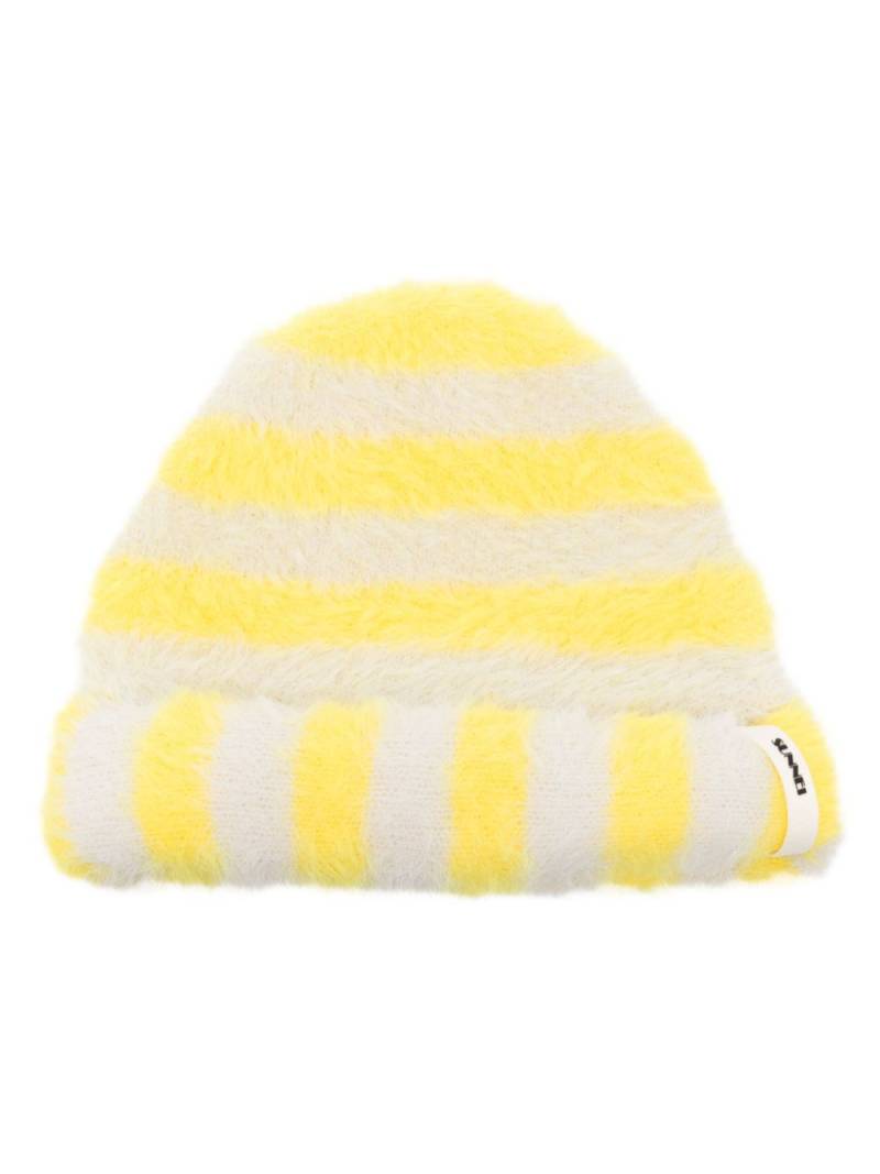 Sunnei brushed-effect striped beanie - Yellow von Sunnei