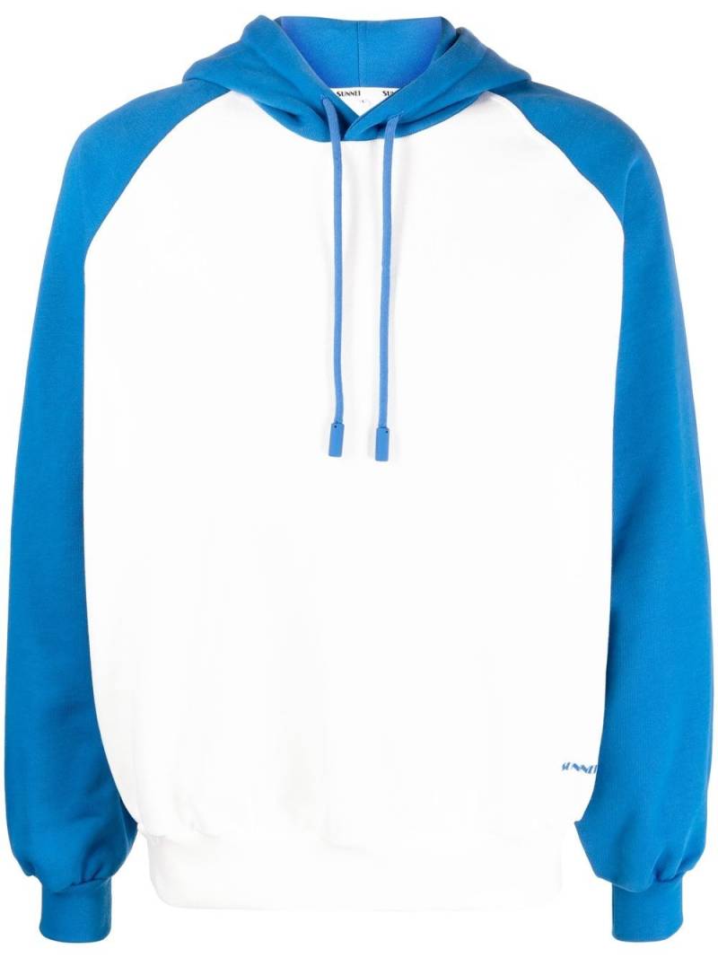 Sunnei colour-block drawstring hoodie - White von Sunnei