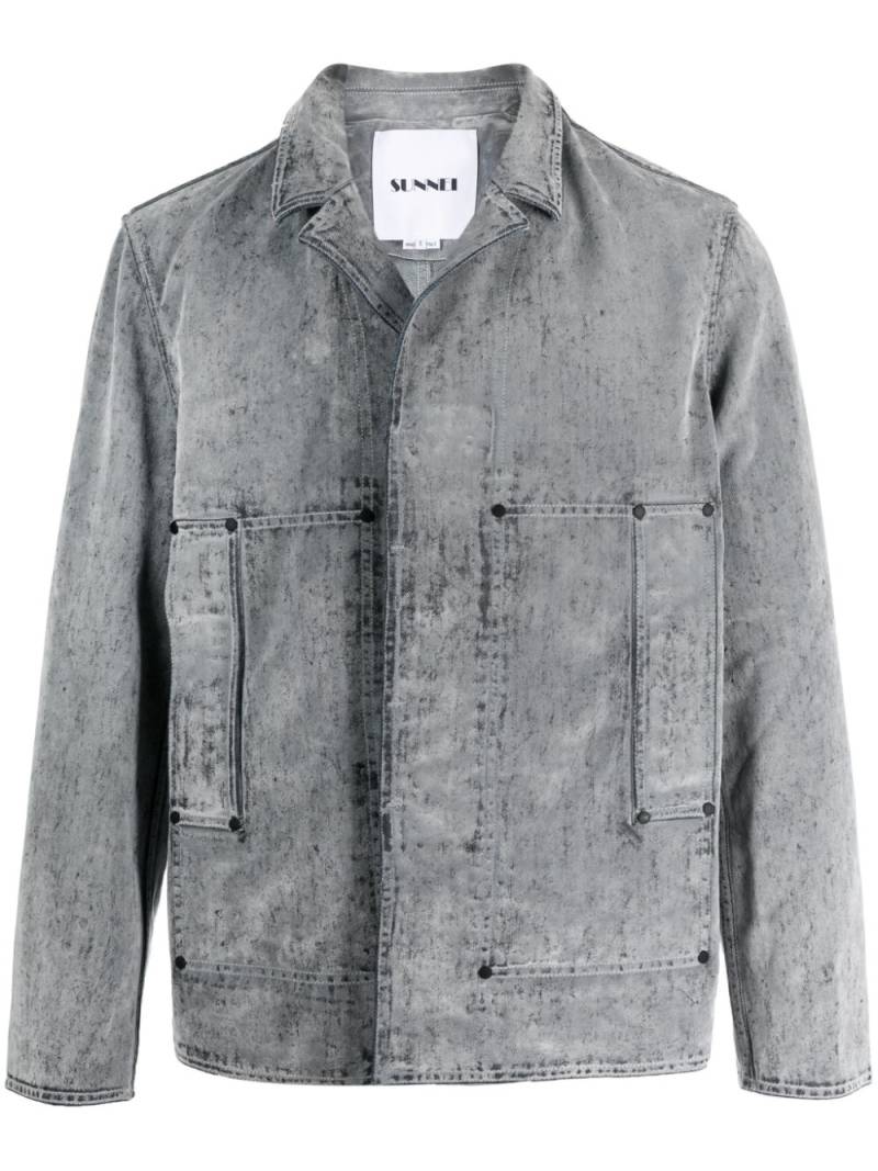 Sunnei concealed-fastening denim cotton jacket - Grey von Sunnei