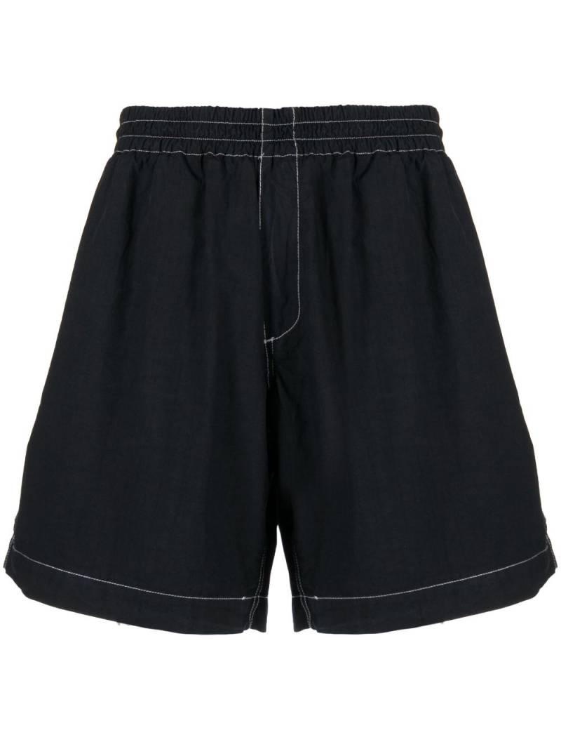 Sunnei contrast-stitching cotton shorts - Black von Sunnei