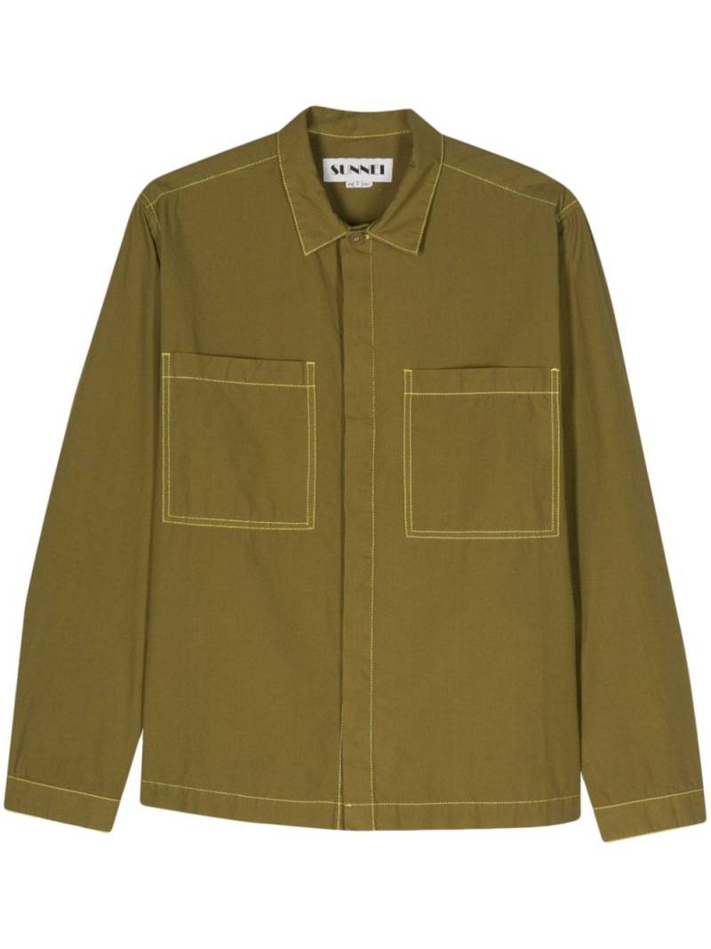 Sunnei contrast-stitching shirt - Green von Sunnei