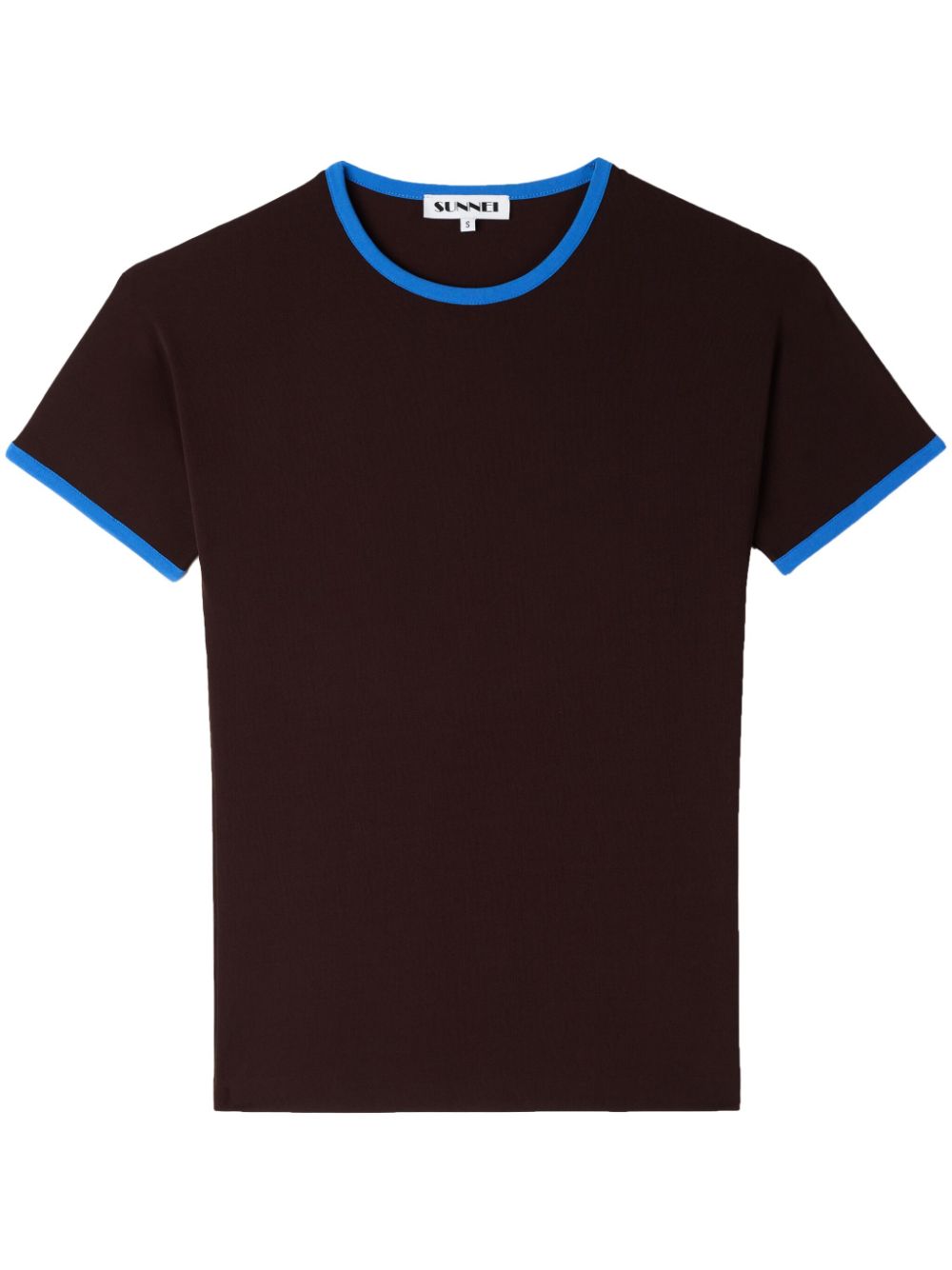 Sunnei contrast-trim T-shirt - Brown von Sunnei