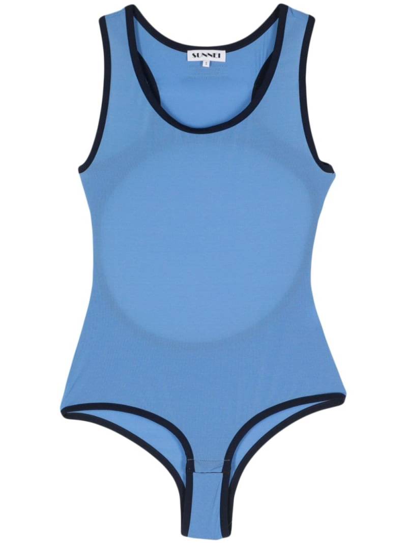 Sunnei cut-out-detail jersey bodysuit - Blue von Sunnei