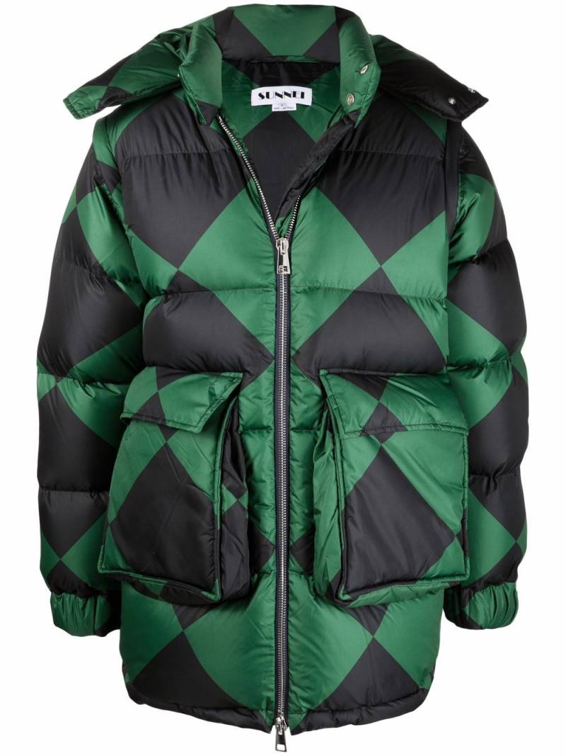 Sunnei diamond-print padded gilet - Green von Sunnei