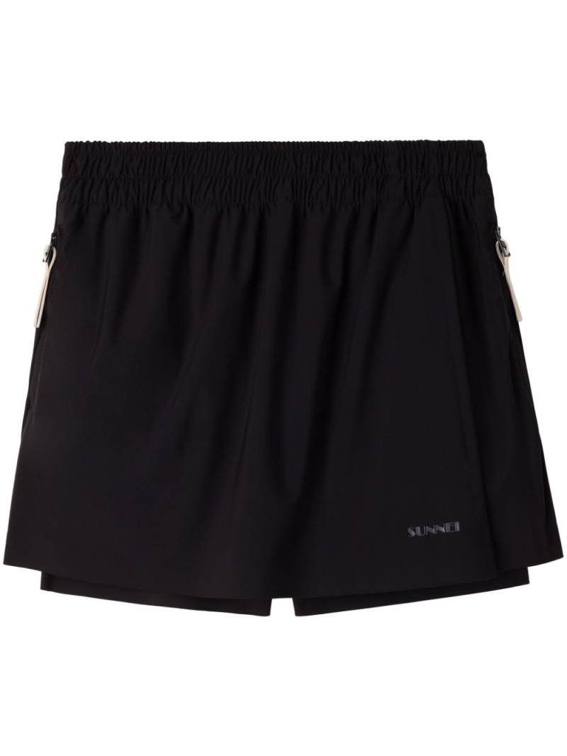 Sunnei elastic mini skort - Black von Sunnei