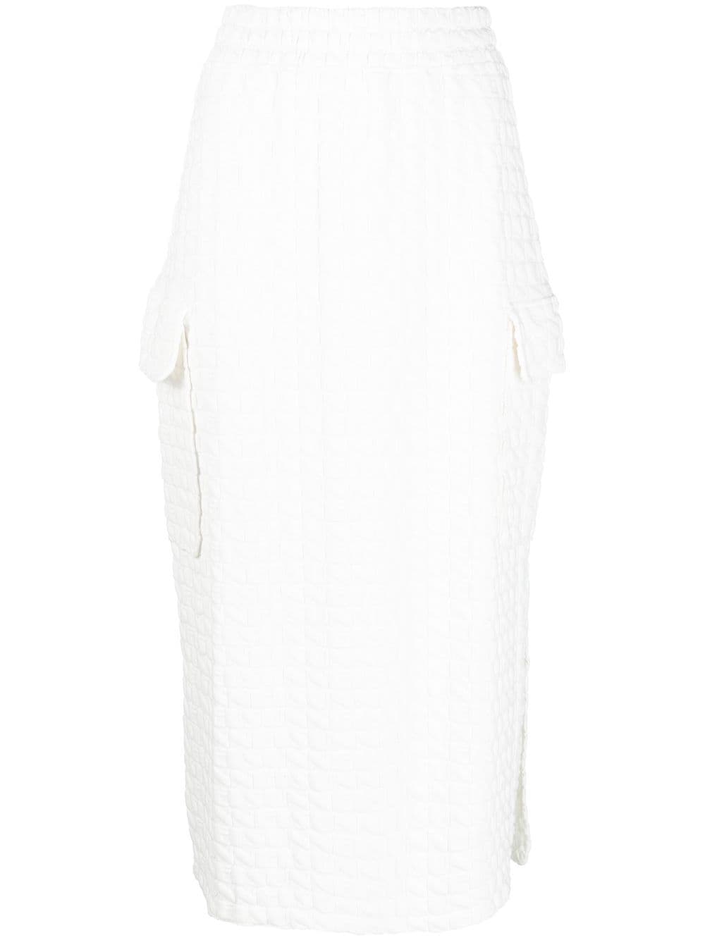 Sunnei embossed logo-print midi skirt - White von Sunnei