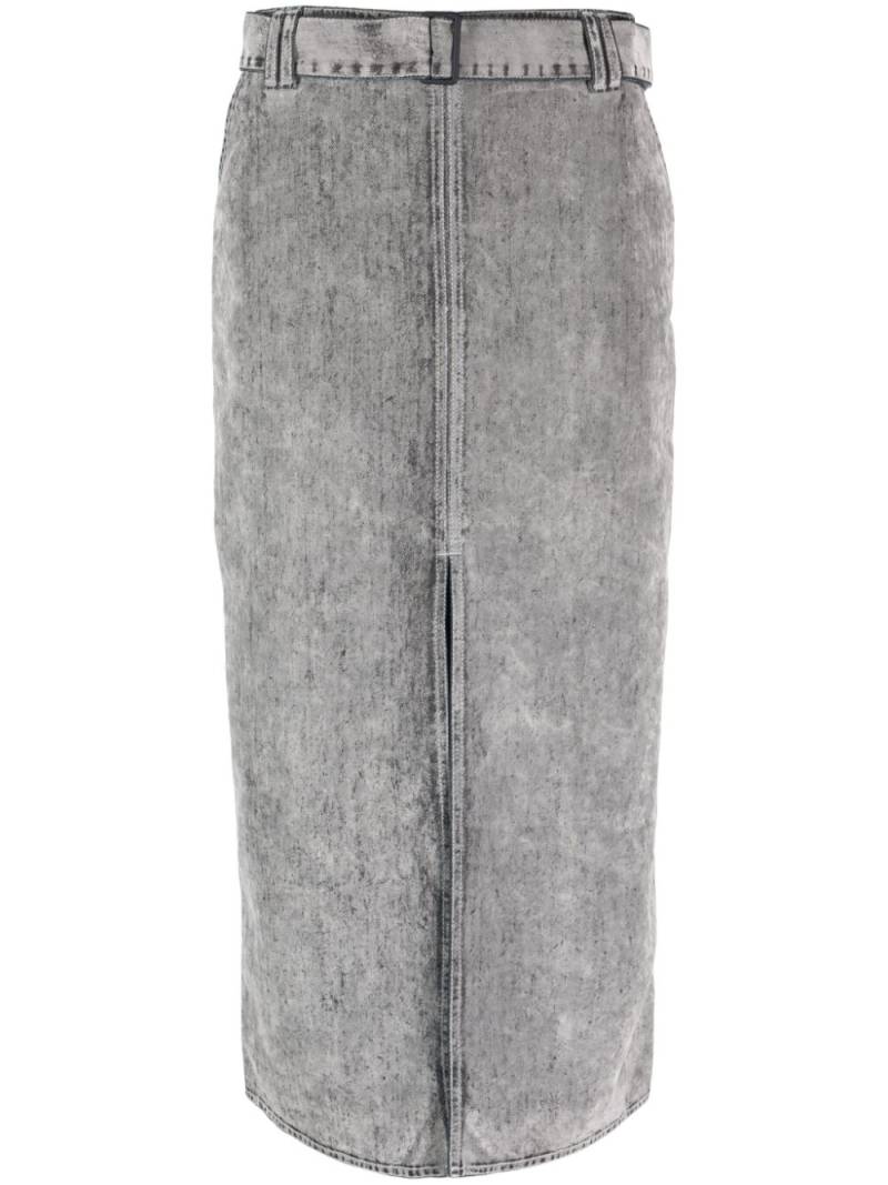 Sunnei flocked-finish denim skirt - Grey von Sunnei