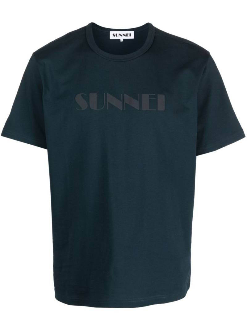 Sunnei logo-print organic-cotton T-shirt - Blue von Sunnei