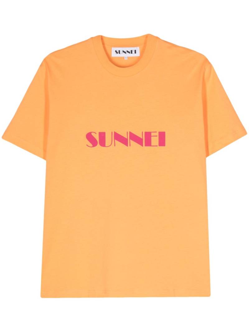 Sunnei logo-print organic-cotton T-shirt - Orange von Sunnei