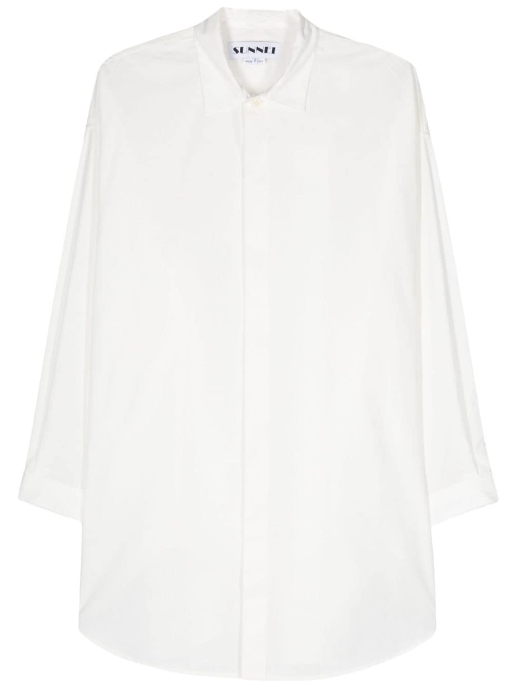 Sunnei logo-tag poplin shirt - White von Sunnei