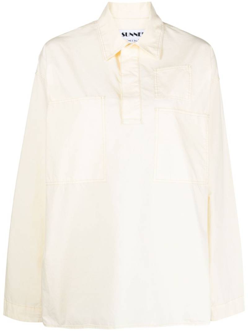 Sunnei multi-pocket cotton shirt - Yellow von Sunnei