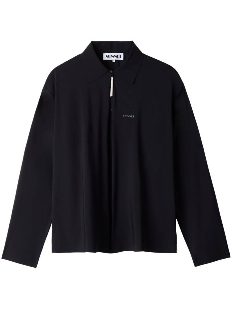 Sunnei long sleeve zipped polo shirt - Black von Sunnei