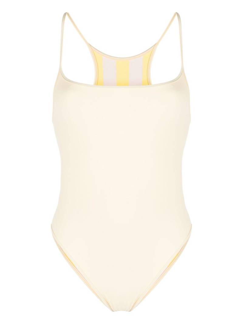 Sunnei reversible cut-out stripe swimsuit - Yellow von Sunnei