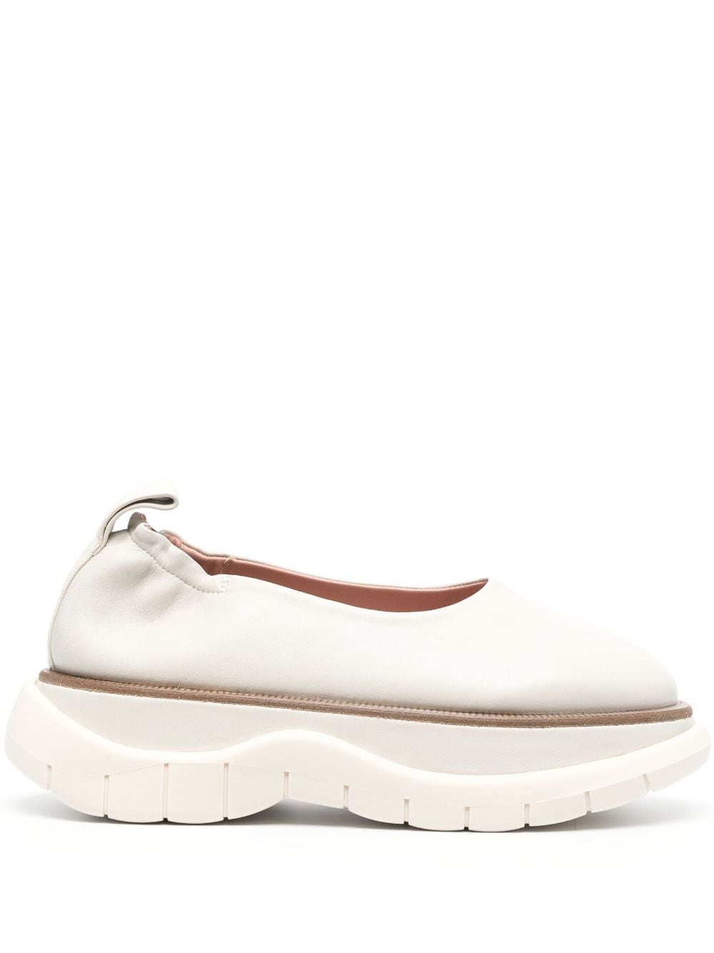 Sunnei round-toe leather ballerina shoes - White von Sunnei