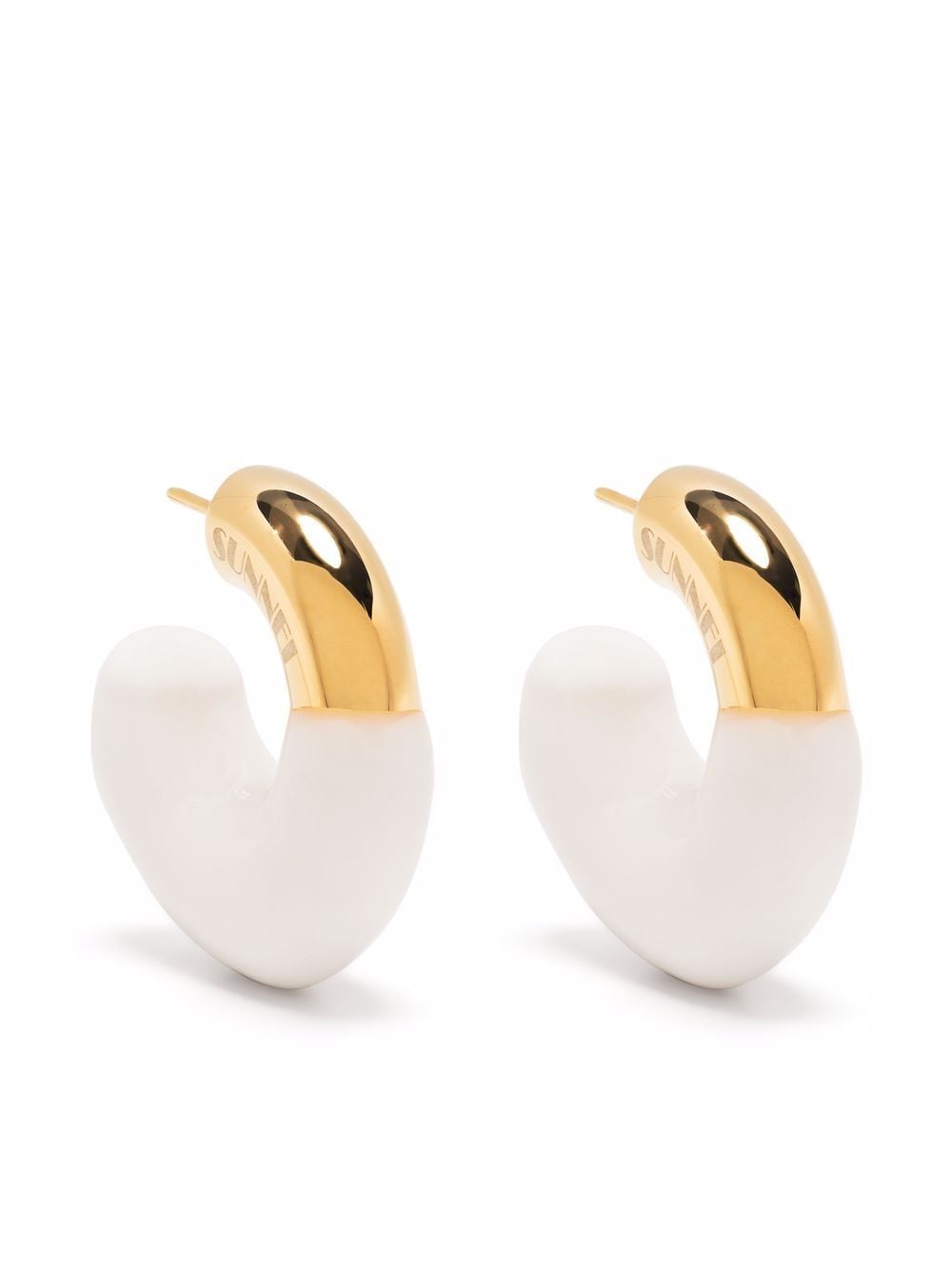 Sunnei rubber-detail hoop earrings - Gold von Sunnei