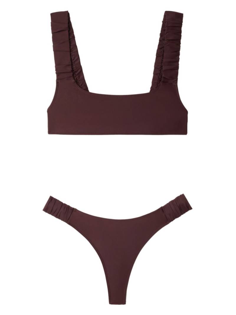 Sunnei ruched straps bikini set - Brown von Sunnei