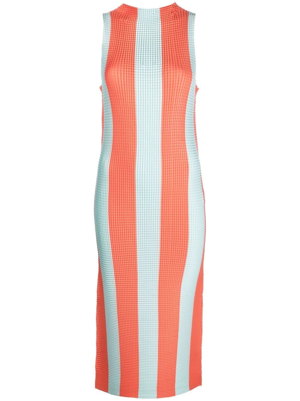 Sunnei stripe-pattern midi dress - Blue von Sunnei