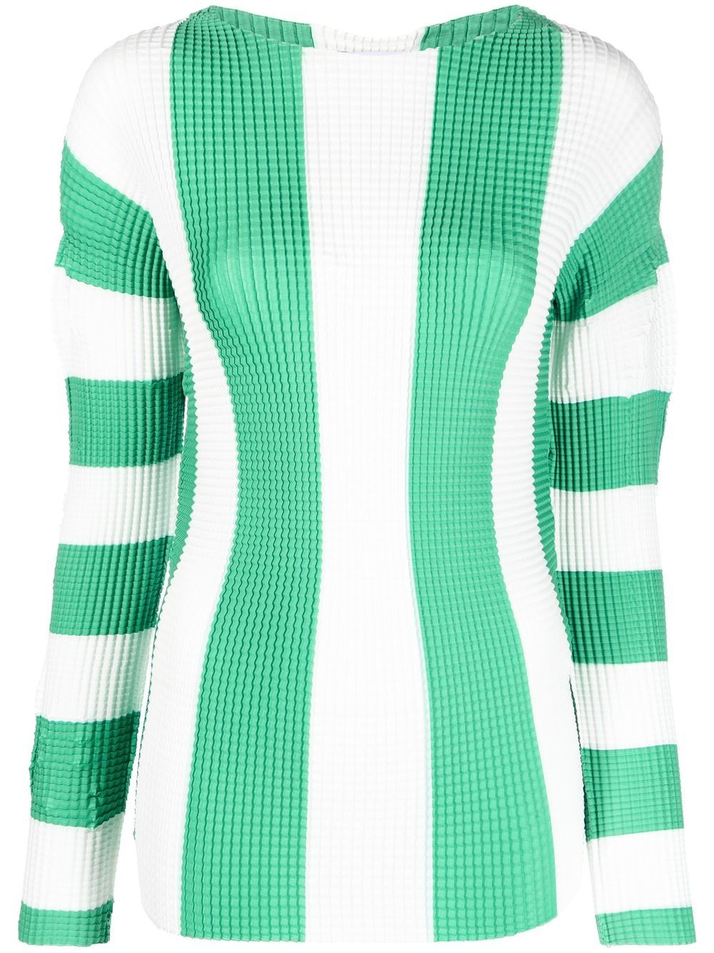 Sunnei stripe-pleated long sleeves top - White von Sunnei