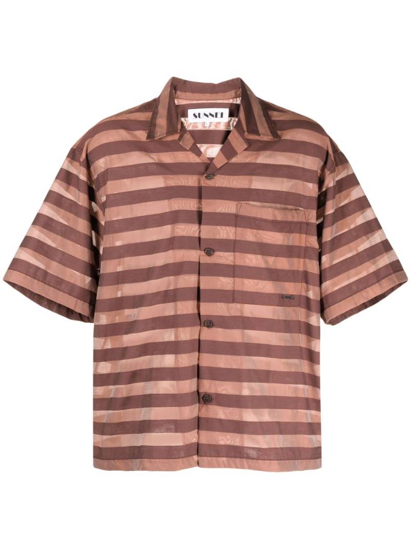 Sunnei striped cotton-blend shirt - Red von Sunnei