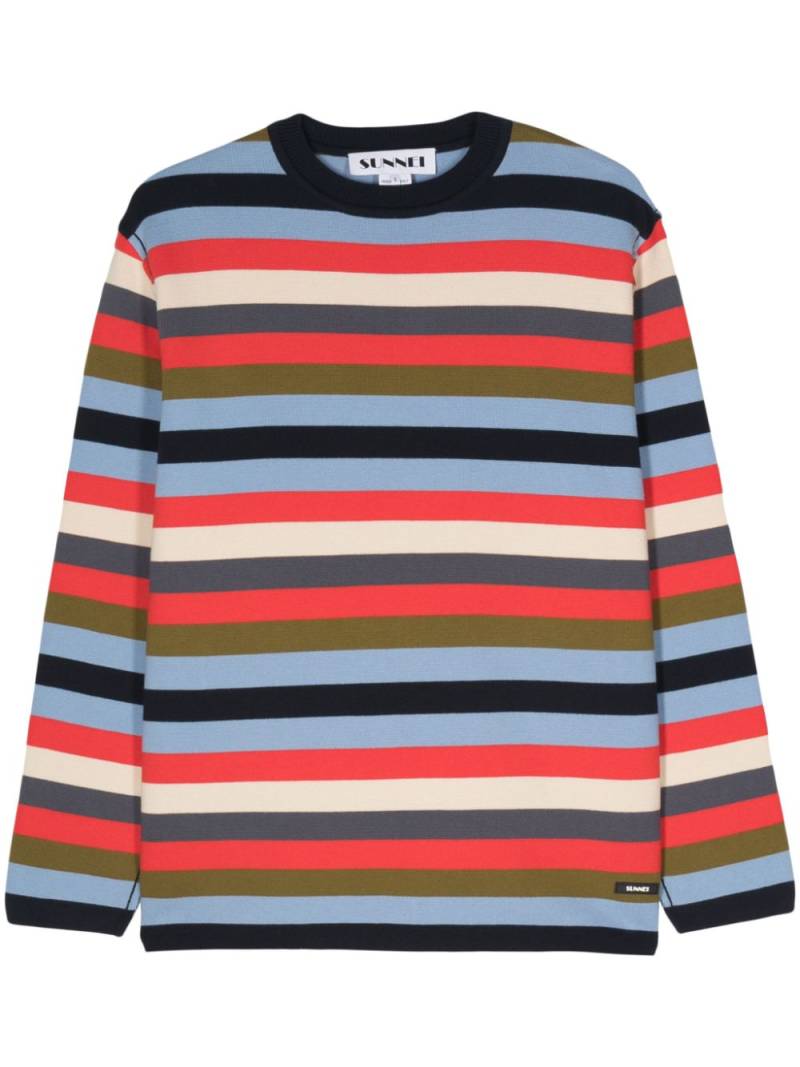 Sunnei striped cotton jumper - Blue von Sunnei