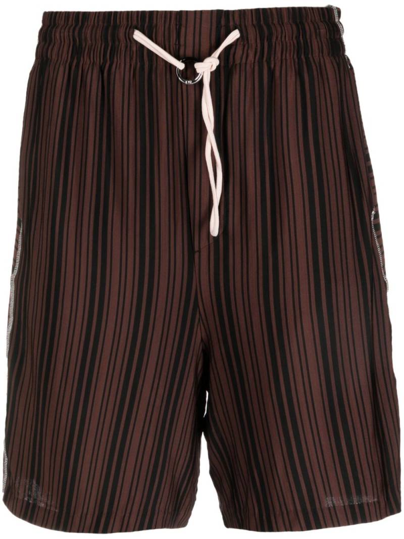 Sunnei striped drawstring-waist shorts - Brown von Sunnei