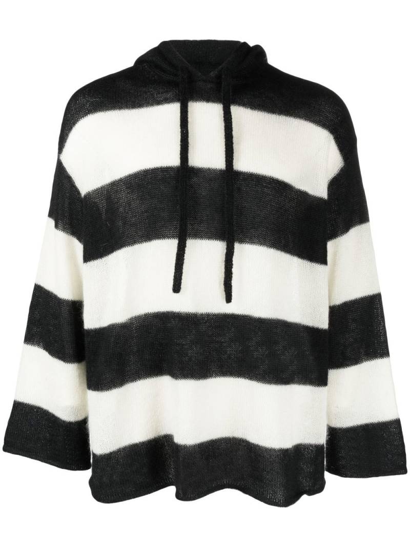 Sunnei striped intarsia knit hoodie - Black von Sunnei