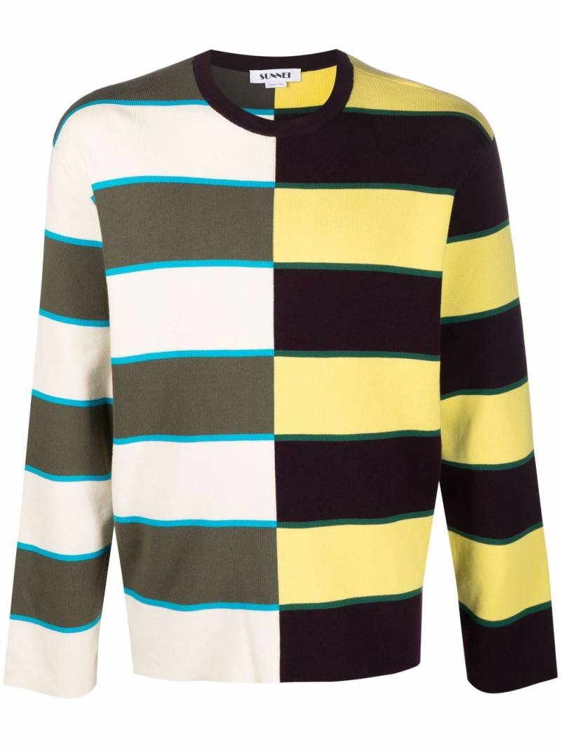 Sunnei striped knit cotton sweater - Yellow von Sunnei