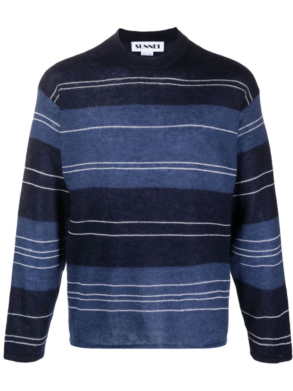 Sunnei striped patterned intarsia-knit jumper - Blue von Sunnei