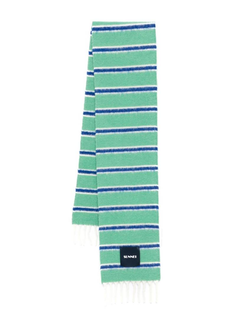 Sunnei striped scarf - Green von Sunnei