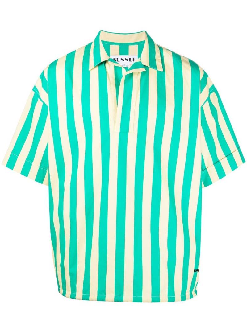 Sunnei striped short-sleeve shirt - Green von Sunnei