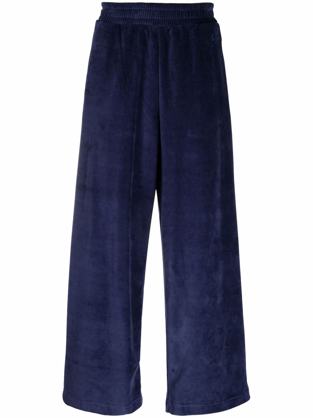 Sunnei velvet-effect slip-on palazzo trousers - Blue von Sunnei