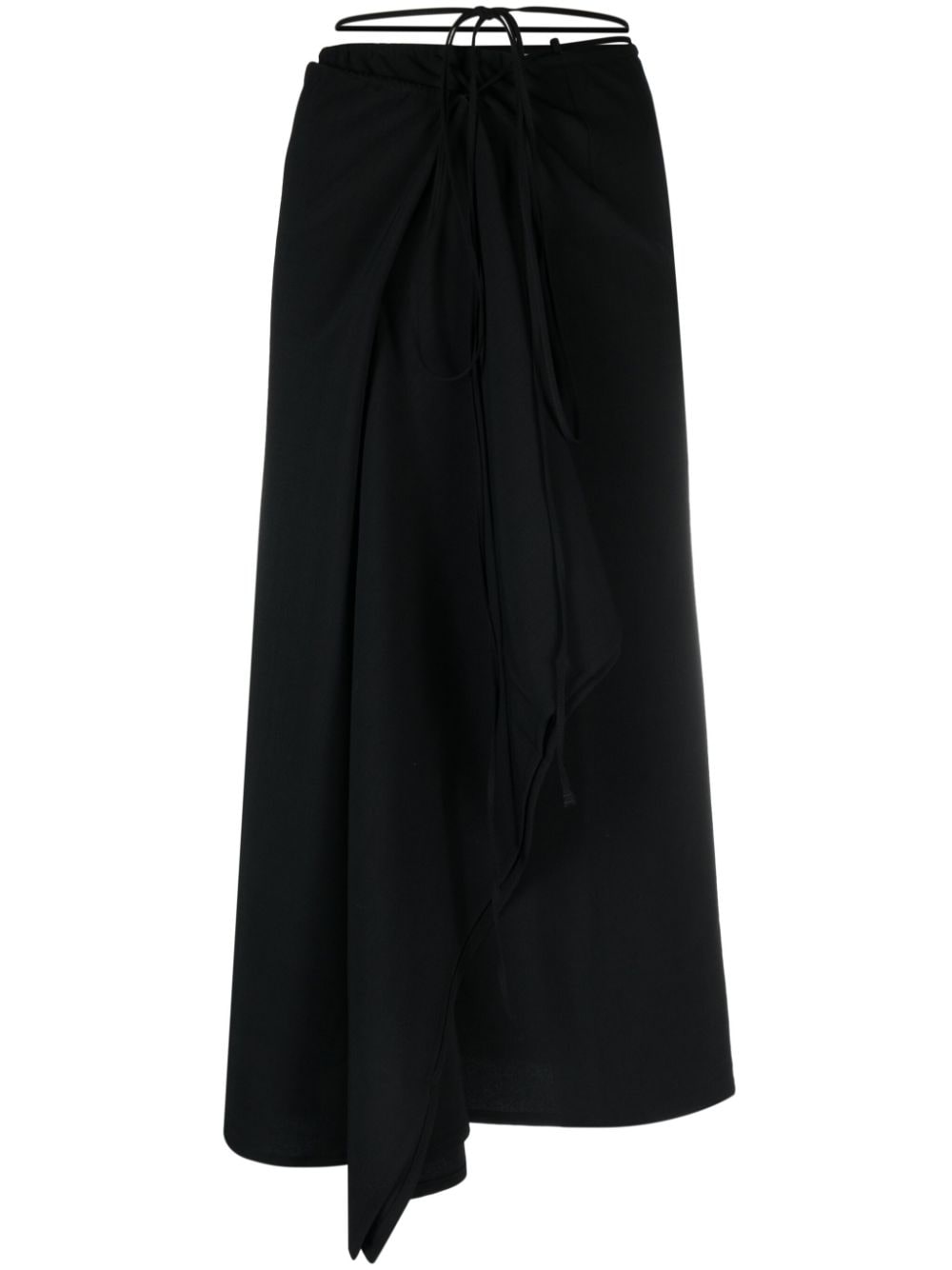 Sunnei wraparound tie flared skirt - Black von Sunnei