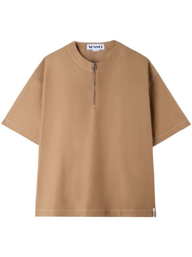 Sunnei zip-up T-shirt - Neutrals von Sunnei