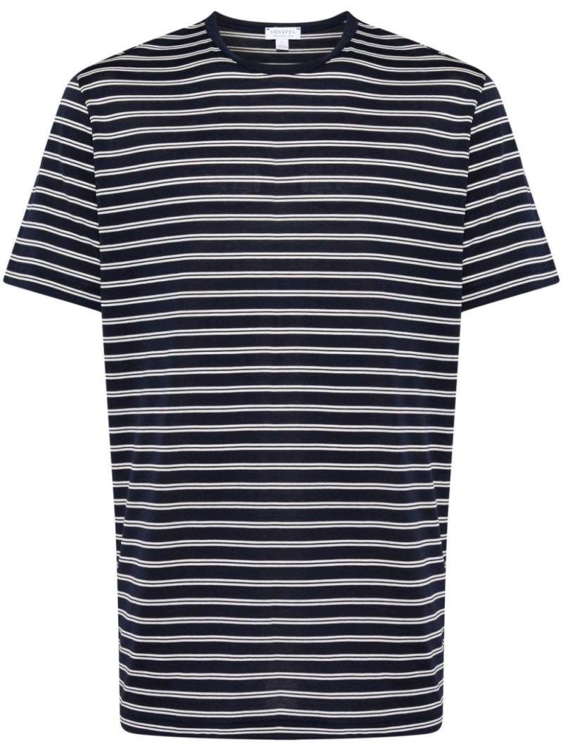 Sunspel striped cotton T-shirt - Blue von Sunspel