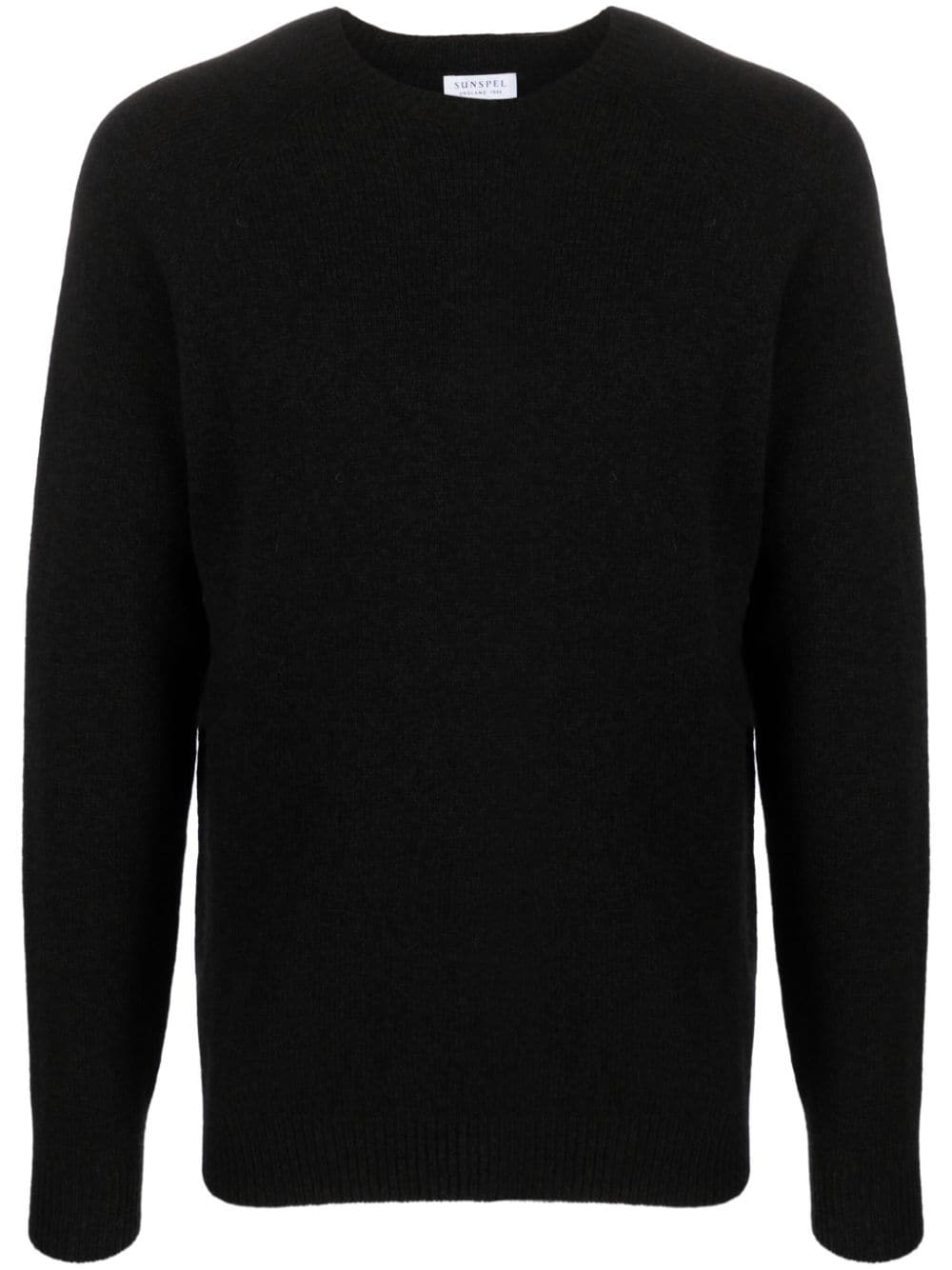 Sunspel fine-ribbed wool jumper - Black von Sunspel