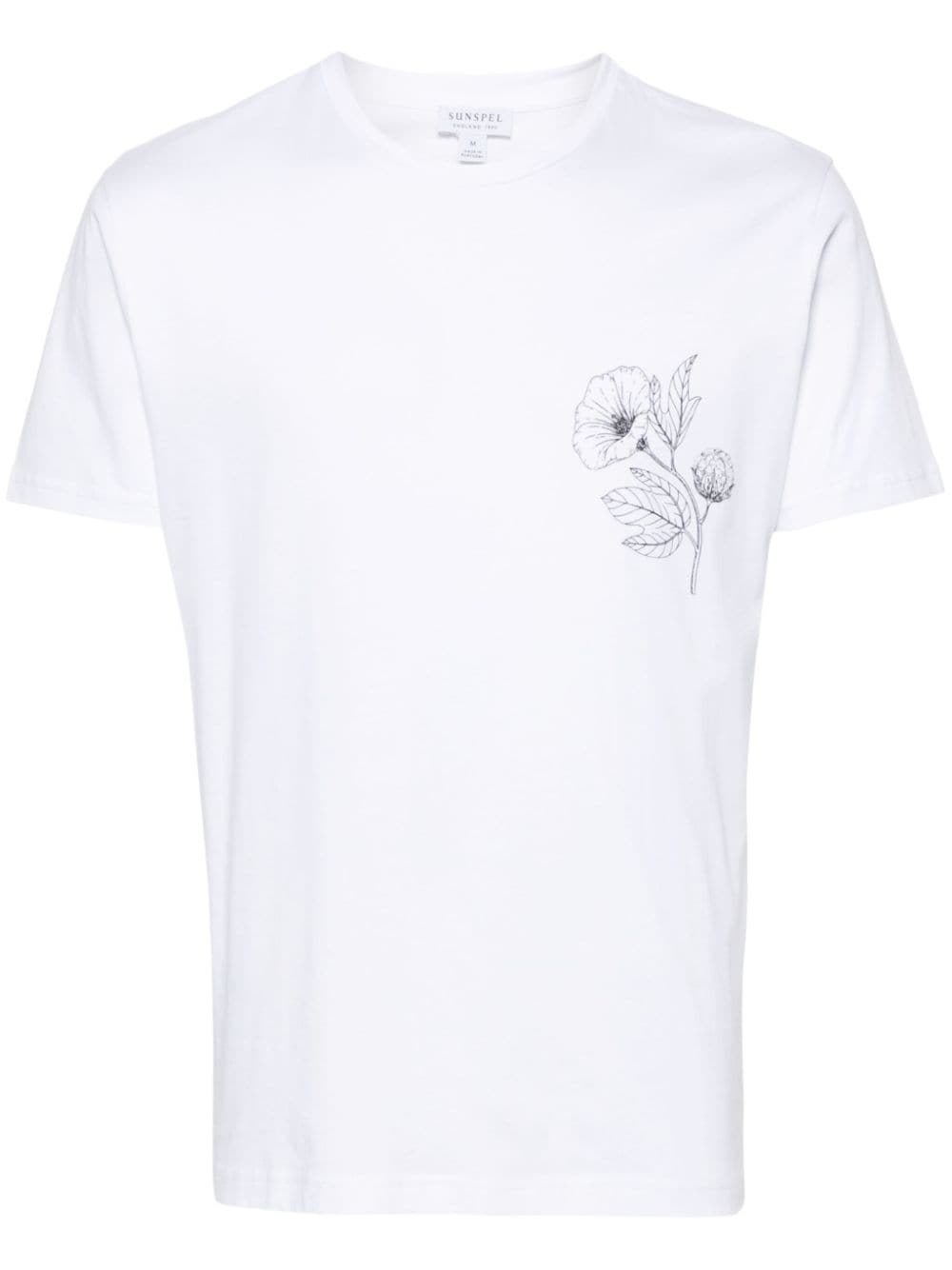 Sunspel floral-print cotton T-shirt - White von Sunspel