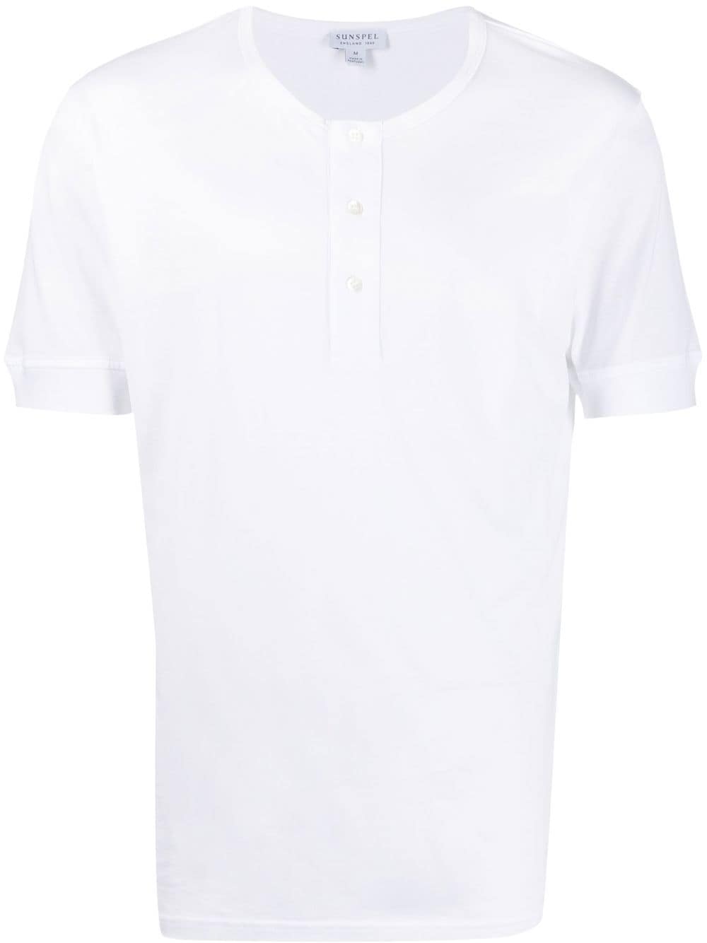 Sunspel short-sleeve Henley T-shirt - White von Sunspel