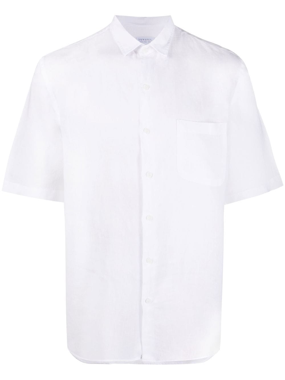 Sunspel short-sleeved linen shirt - White von Sunspel