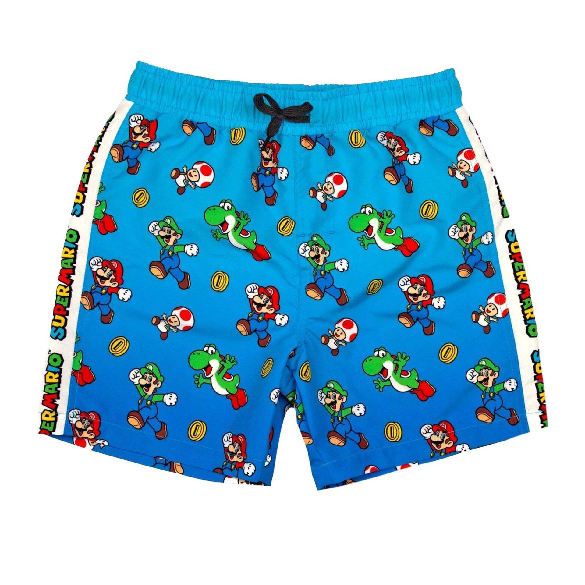 Super Mario - Badeshorts, 140, Stahlblau von Super Mario